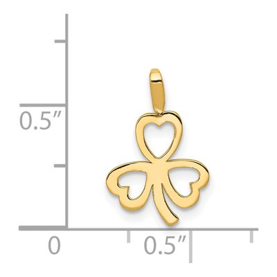14K Yellow Gold Heart Clover Pendant – view 5