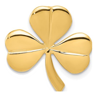 14K Yellow Gold Shamrock Slide Pendant