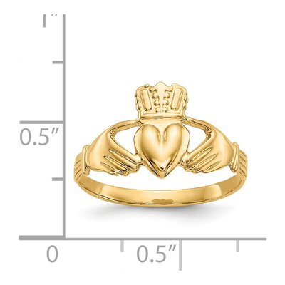 14K Yellow Gold Claddagh for Kids Ring – view 4