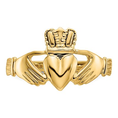 14K Yellow Gold Claddagh for Kids Ring – view 6