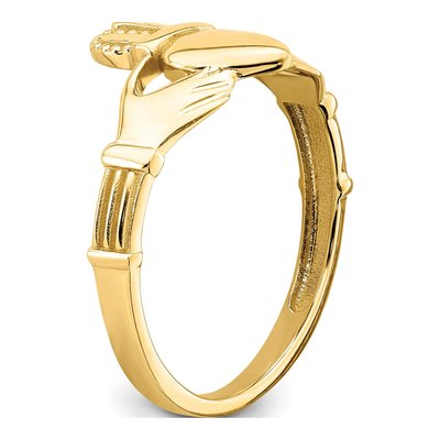 14K Yellow Gold Claddagh for Kids Ring – view 8