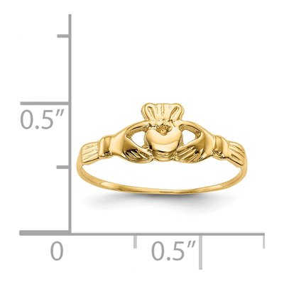 14K Yellow Gold Claddagh Baby Ring – view 4