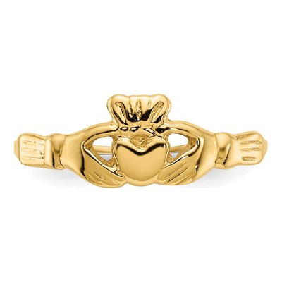 14K Yellow Gold Claddagh Baby Ring – view 6