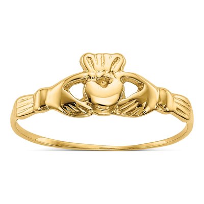 14K Yellow Gold Claddagh Baby Ring