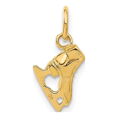 14K Yellow Gold 3-D Ice Skate Pendant – view 4
