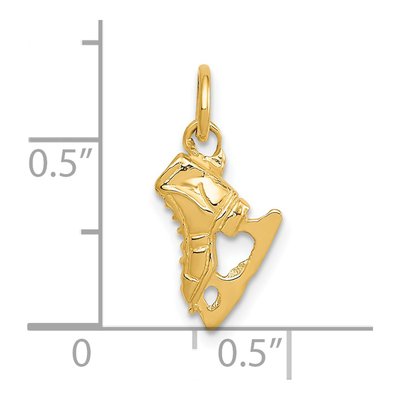 14K Yellow Gold 3-D Ice Skate Pendant – view 5