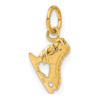 14K Yellow Gold 3-D Ice Skate Pendant – view 6