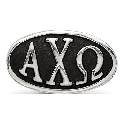 Alpha Chi Omega Sterling Silver Small Sorority Greek Letters Enameled Oval Bead – view 4