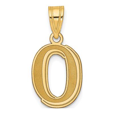 14K Yellow Gold Number 0 Pendant