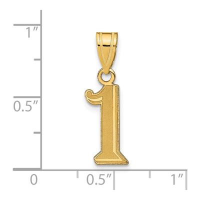 14K Yellow Gold Number 1 Pendant – view 5