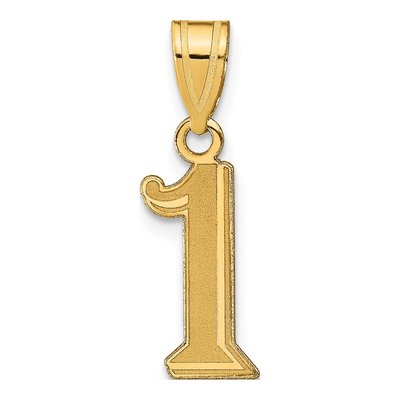 14K Yellow Gold Number 1 Pendant