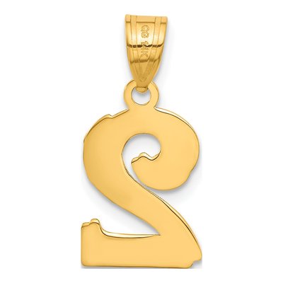 14K Yellow Gold Number 2 Pendant – view 4