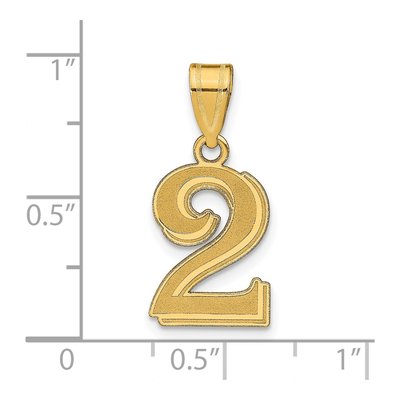 14K Yellow Gold Number 2 Pendant – view 5