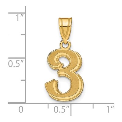 14K Yellow Gold Number 3 Pendant – view 5