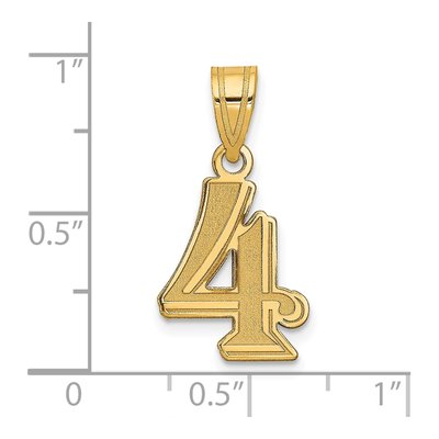 14K Yellow Gold Number 4 Pendant – view 3