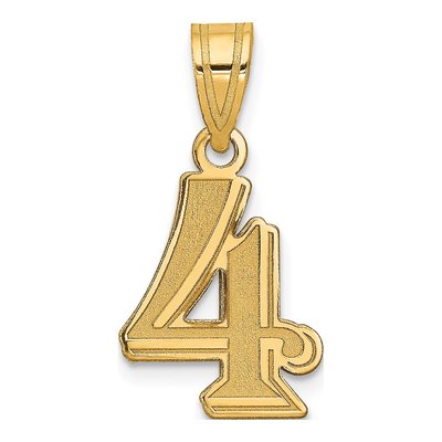 14K Yellow Gold Number 4 Pendant