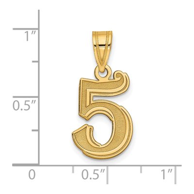 14K Yellow Gold Number 5 Pendant – view 3