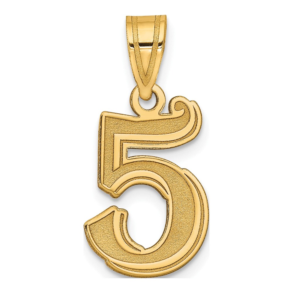14K Yellow Gold Number 5 Pendant