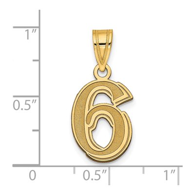 14K Yellow Gold Number 6 Pendant – view 3