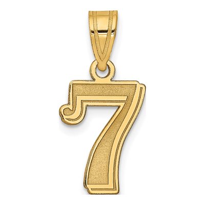 14K Yellow Gold Number 7 Pendant