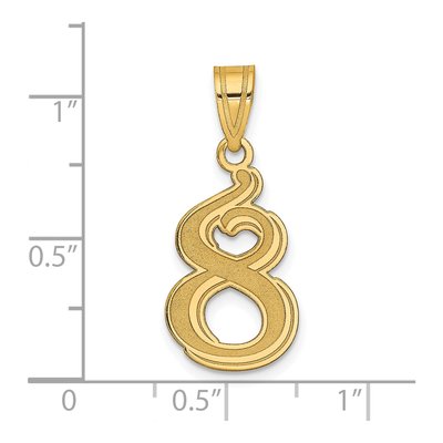 14K Yellow Gold Number 8 Pendant – view 2