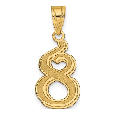 14K Yellow Gold Number 8 Pendant