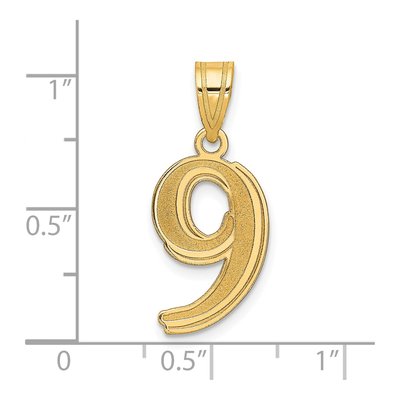 14K Yellow Gold Number 9 Pendant – view 4