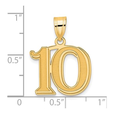 14K Yellow Gold Number 10 Pendant – view 5