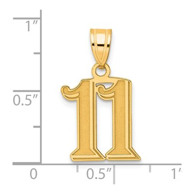 14K Yellow Gold Number 11 Pendant – view 5