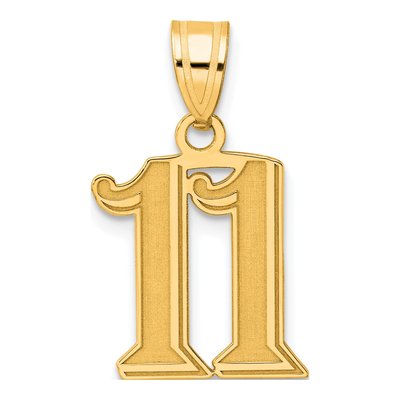 14K Yellow Gold Number 11 Pendant