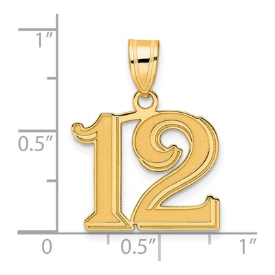 14K Yellow Gold Number 12 Pendant – view 5