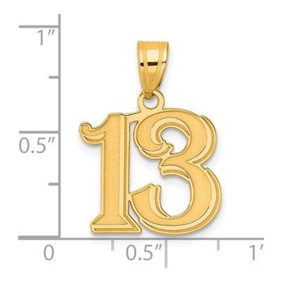 14K Yellow Gold Number 13 Pendant – view 5