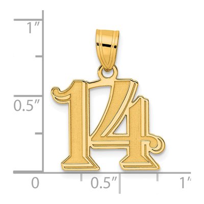 14K Yellow Gold Number 14 Pendant – view 5