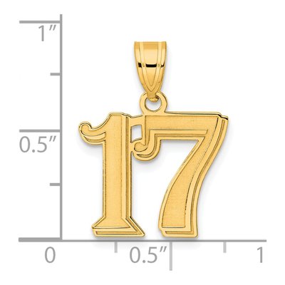 14K Yellow Gold Number 17 Pendant – view 5