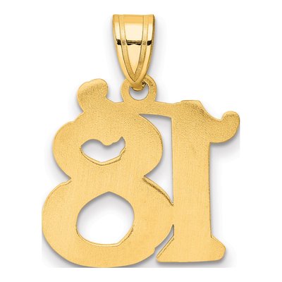 14K Yellow Gold Number 18 Pendant – view 4