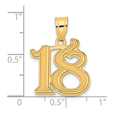 14K Yellow Gold Number 18 Pendant – view 5