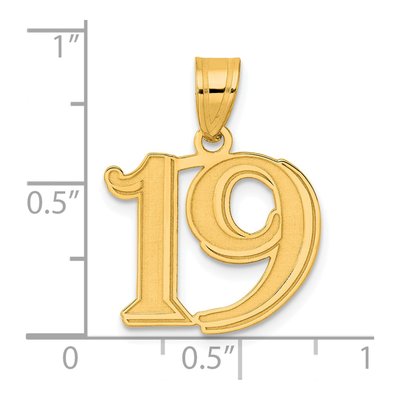14K Yellow Gold Number 19 Pendant – view 5