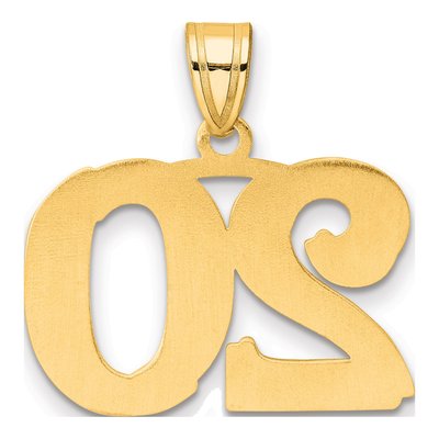 14K Yellow Gold Number 20 Pendant – view 4
