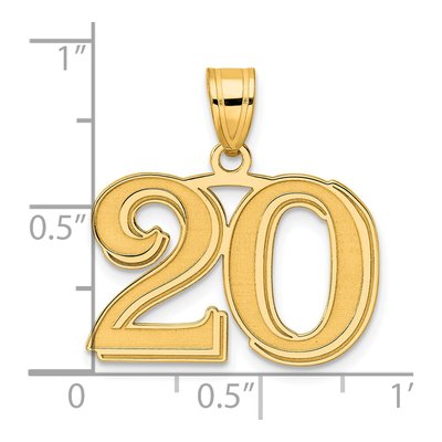 14K Yellow Gold Number 20 Pendant – view 5