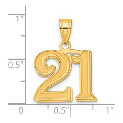 14K Yellow Gold Number 21 Pendant – view 5