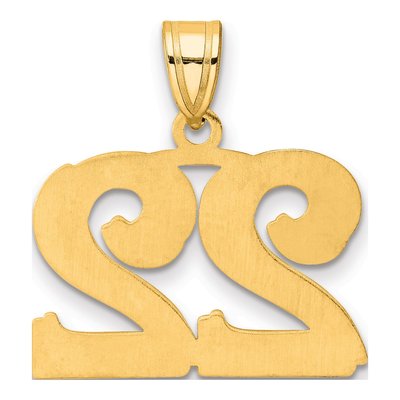 14K Yellow Gold Number 22 Pendant – view 4