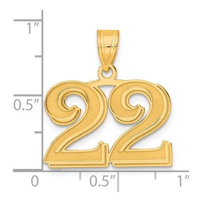 14K Yellow Gold Number 22 Pendant – view 5