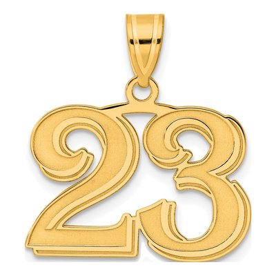 14K Yellow Gold Number 23 Pendant