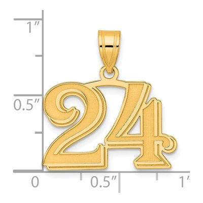 14K Yellow Gold Number 24 Pendant – view 5