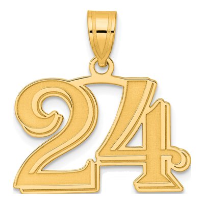 14K Yellow Gold Number 24 Pendant