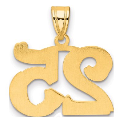 14K Yellow Gold Number 25 Pendant – view 4