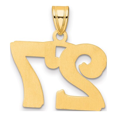 14K Yellow Gold Number 27 Pendant – view 4