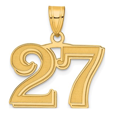 14K Yellow Gold Number 27 Pendant