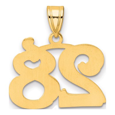 14K Yellow Gold Number 28 Pendant – view 4