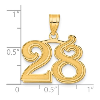 14K Yellow Gold Number 28 Pendant – view 5